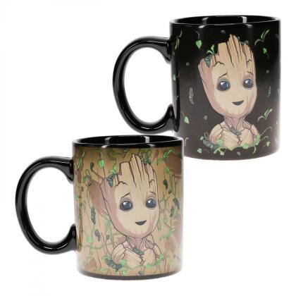 Guardians of the Galaxy 861505 10 oz Guardians of The Galaxy Baby Groot Heat Changing Ceramic Mug, Black 