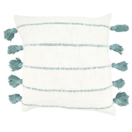 Saro Lifestyle 752.MN18SP 18 in. Tassel Fantasy Stripe Poly Filled Throw Pillow, Mint 