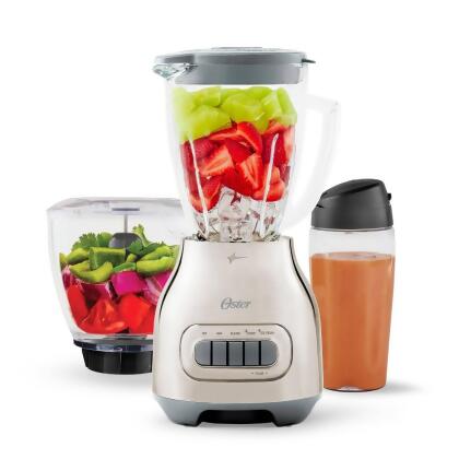 Oster 053891158206 Chrome Blender with Food Processor & To-Go Jar