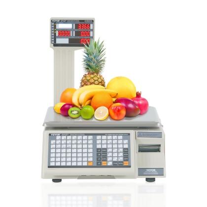Vevor DZJJC66BCDDBUKCUVV1 Electronic Price Computing Scale - Digital Deli Weight Scales LCD & LED Digital Commercial Food Scale - 66 lbs 