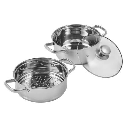 Vevor DCZG24CM0000HEM7IV0 9.5 in. Steamer Pot for Cooking with 5 qt. Stock Pot & Vegetable Steamer Stainless Steel Food Steamer 
