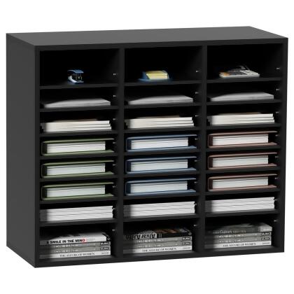 Vevor MZWJZLFPJBH243C54V0 Wood Literature Organizer, Black 