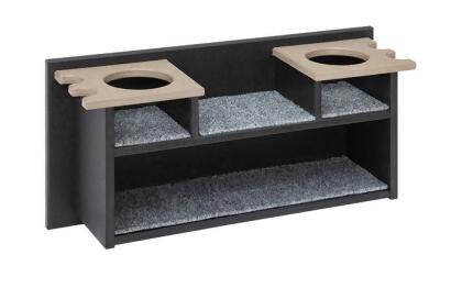 Buck View Consoles 301WWBLK Poly Hunting Blind Double Console with Shelf, Weathered Wood Top & Black Base