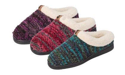 DDI 2374256 Girls Fleece-Lined Sweater Knit Clog Slippers, 3 Assorted Color - Small & Extra Large - Pack of 36