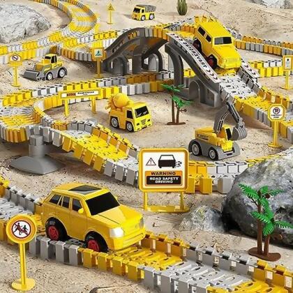 UNO1RC NM56031 Construction Toys Race Tracks for Boys Kids Toys for 3-6 Year Old - 236 Piece