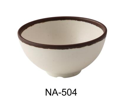 Yanco NA-504 Nature Art 4.5 x 2.25 in. Rice Bowl, White - 10 oz - Melamine - Pack of 48 
