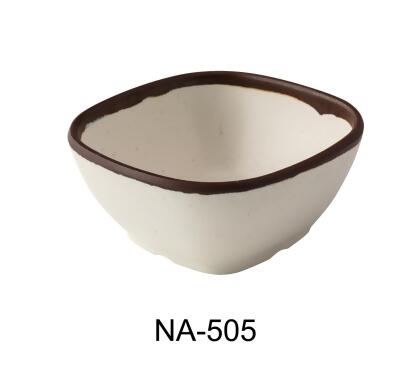 Yanco NA-505 Nature Art 4.5 x 2 in. Square Miso Soup Bowl, White - 10 oz - Melamine - Pack of 48 