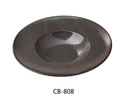 Yanco CB-808 Cowboy 9.5 x 2 in. Soup Plate, Brown - 10 oz - China - Pack of 12 