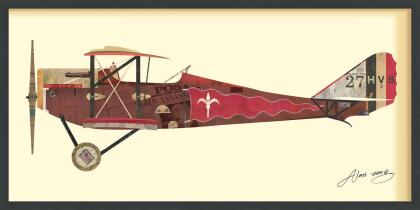 Empire Art Direct 'Antique Biplane #2' Alex Zeng's dimensional collage,under glass & a black shadow box frame 
