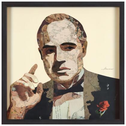 Empire Art Direct 'Godfather' Alex Zeng's dimensional collage,under glass & a black shadow box frame 