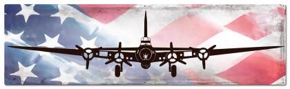 Pasttime Signs PSB241 Planes B17 American Flag Metal Sign 