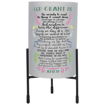 Dicksons HGC93GY Hurricane Candleholder Serenity Prayer 
