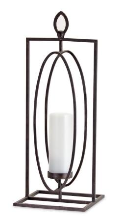 HomeRoots 517610 Black Iron Ornate Tabletop Hurricane Candle Holders - Set of 2 