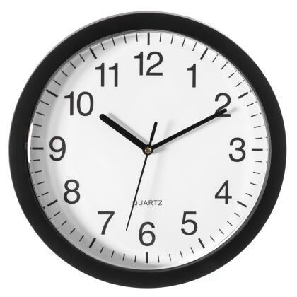 Quickway Imports Contemporary Black Wall Mounted Plastic Clock with Hidden Storage Door - Secret Interior Compartment,: Hidden Safe for Storing Valuables - 10 Inch Dia - Stylish Home Security and Organization Solution with Modern Elegance 