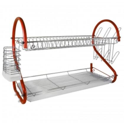 Better Chef DR-225R 22 in. 2-Tier Chrome Plated Dish Rack, Red 