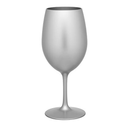 HomeRoots 521114 Acrylic Stemmed All Purpose Wine Glass, Silver - Set of 4 