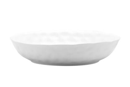 HomeRoots 483512 Round Pebbled Porcelain Service for Six Bowl Set, White - 6 Piece 