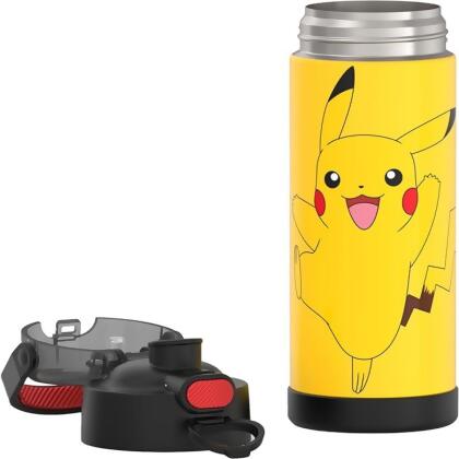 Pokemon 879933 12 oz Electric Pikachu Thermos Water Bottle with Straw, Multi Color 