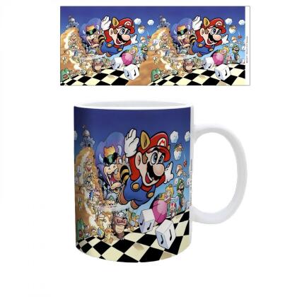 Super Mario Bros 872295 11 oz 3 Art Ceramic Mug, Multi Color 