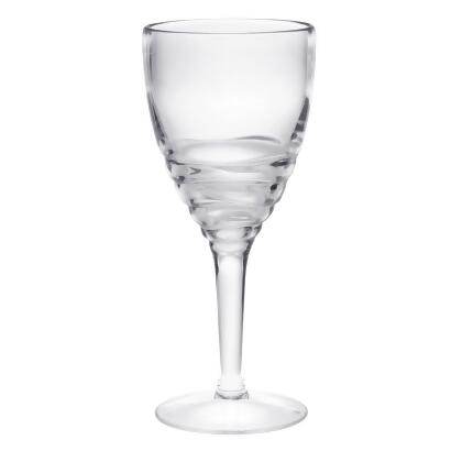 HomeRoots 521110 Swirl Acrylic Stemmed All Purpose Wine Glass, Clear - Set of 4 