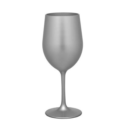 HomeRoots 521112 Acrylic Stemmed All Purpose Wine Glass, Silver - Set of 4 