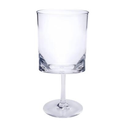 HomeRoots 521120 Acrylic Stemmed All Purpose Wine Glass, Clear - Set of 4 