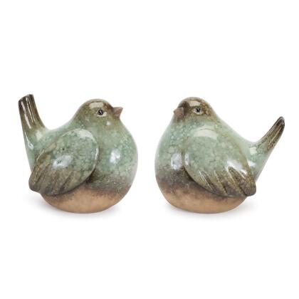 Melrose 92382DS 5 in. Terra Cotta Bird Figurine, Green & Brown - Set of 4 