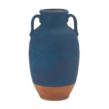 Melrose International 88457DS Ceramic Urn Vase with Terra Cotta Accent - 10.5 in. 
