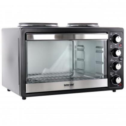 Better Chef IM-252DB Chef Central XL Toaster Oven & Broiler with Dual Solid Element Burners, Black 