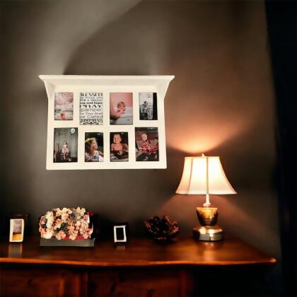 Metrotex Designs 73044 24 x 0.5 x 16.75 in. Chesapeake Cream 8 Wall Collage - Frame Shelf 