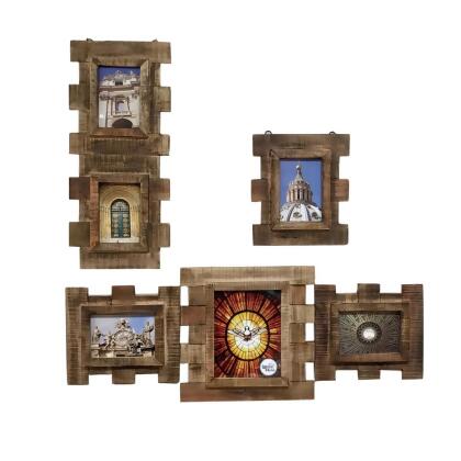 Metrotex Designs 74036 34 x 1 x 47 in. 3-Component Wall Frame Cross, Tobacco Finish 