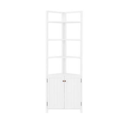 Alaterre ANDO77WH 25 x 68 in. Dover Corner Storage Cabinet with 2 Doors & Open Shelving 