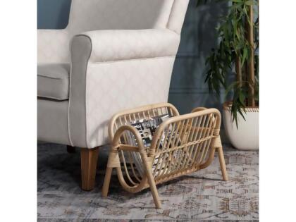 Safavieh STG6505A Selby Magazine Rack, Natural & White 