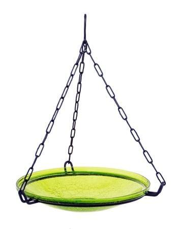 Achla CGB-H-14FG Hanging Fern Green Crackle Bowl 