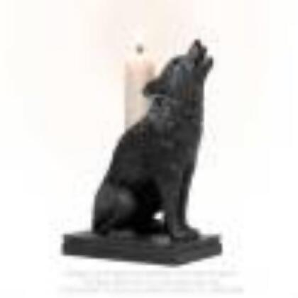 Alchemy V115 Ulula Noctis Wolf Candlestick, Black 