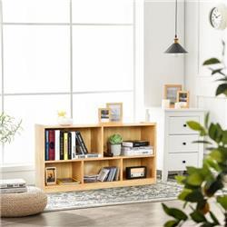 Costway HW66931 Kids 5-Cube Storage Cabinet 2-Shelf Wood Bookcase Organizer 