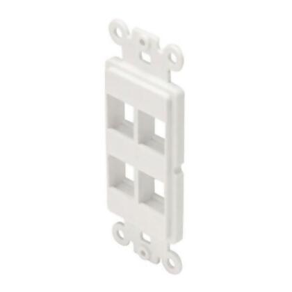 CMPLE 795-N White Decorator Style Keystone Insert- 4 Port