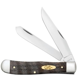 Case Cutlery C14000 5.125 in. Trapper 2 Blade Black Curly Oak Wood Pocket Knife - All