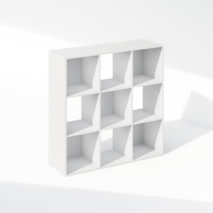 Furinno 24005WH 9-Cube Pelli Cubic Storage Cabinet with Bookshelf, White 