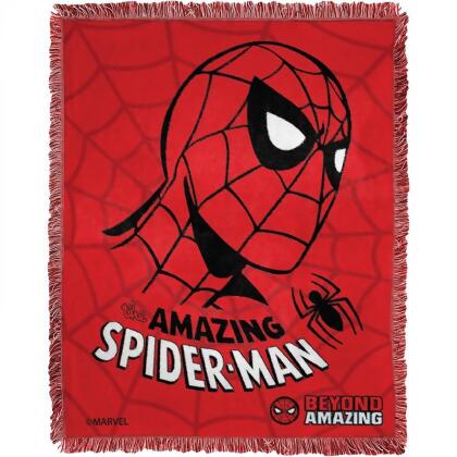 Spider-Man 878834 Bold Mask 46 x 60 in. Woven Throw with Tassels 