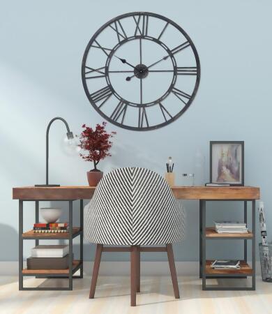 UTOPIA ALLEY CL61BK Oversized Roman Round Wall Clock - Large Wall Clock, Big Clocks For Living Room Decor Or Dining Room Decor, Roman Numeral Wall Clock, Decorative Wall Clock (27" Diameter, Matte Black) 