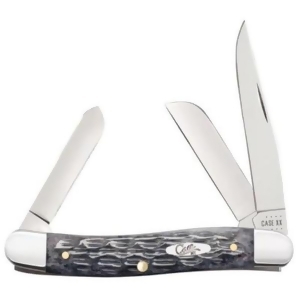 Case Cutlery C58413 4.62 in. 3 Blade Worn Crandall Jigged Gray Bone Medium Stockman Cv Steel Pocket Knife - All
