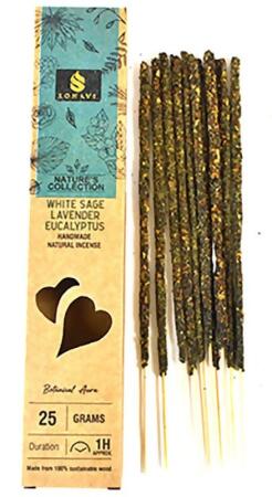 AzureGreen ISSWSE 25 g Sonavi White Sage, Lavender & Eucalyptus Incense Stick 