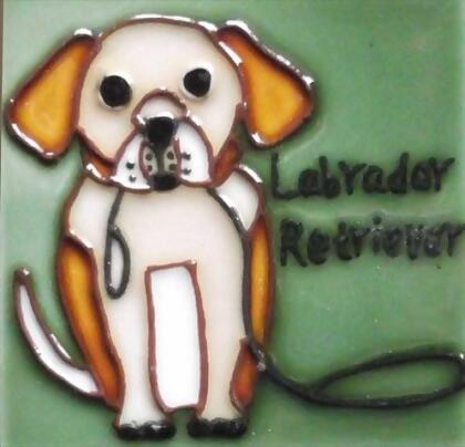 Continental Art Center M-2004 3 x 3 in. Labrador Retriever Dog Ceramic Magnet 
