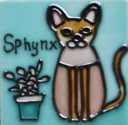 Continental Art Center M-2014 3 x 3 in. Shynx Cat Ceramic Magnet 