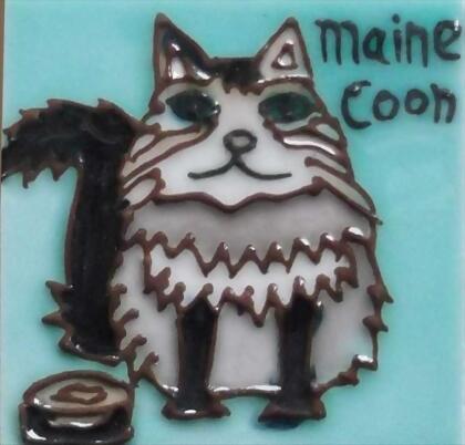 Continental Art Center M-2016 3 x 3 in. Maine Coon Cat Ceramic Magnet 