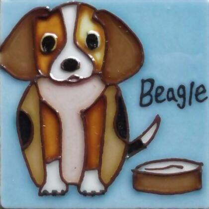 Continental Art Center M-2003 3 x 3 in. Beagle Dog Ceramic Magnet 