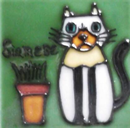 Continental Art Center M-2013 3 x 3 in. Siamese Cat Ceramic Magnet 