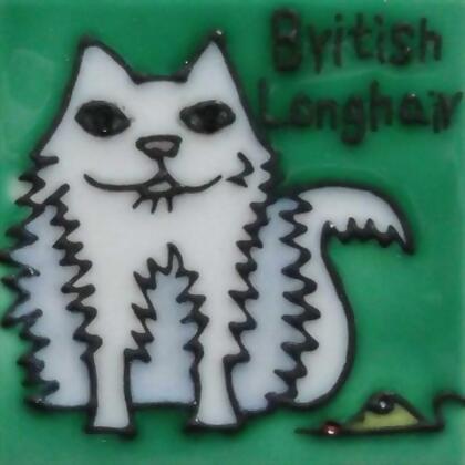 Continental Art Center M-2015 3 x 3 in. British Longhair Cat Ceramic Magnet 