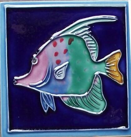 Continental Art Center M-116 3 x 3 in. Marine Fish 2 Ceramic Magnet 